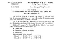Thông báo về việc tổ chức diễn tập thực binh có sử dụng đạn hơi và bắn đạn thật năm 2026 của Lữ đoàn 957