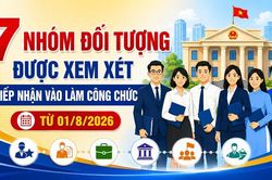7 nh&oacute;m đối tượng được xem x&eacute;t tiếp nhận v&agrave;o l&agrave;m c&ocirc;ng chức từ 01/8/2026
