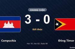 Thống kê trận đấu Campuchia 3-0 Đông Timor: Campuchia thắng đậm thuyết phục