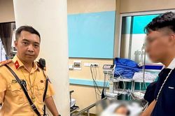 CSGT H&agrave; Nội kịp thời mở đường cấp cứu hỗ trợ hai trường hợp trong giờ cao điểm
