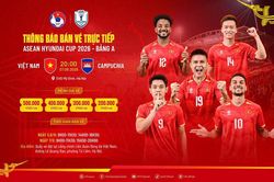 V&eacute; trận tuyển Việt Nam gặp Campuchia:Tăng sức h&uacute;t sau chiến thắng trước Indonesia