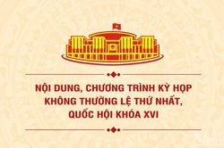 [Infographic] Nội dung, chương trình dự kiến Kỳ họp không thường lệ thứ nhất, Quốc hội khóa XVI