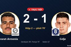 TRỰC TIẾPTrực tiếp Ararat-Armenia vs Celje: Ararat-Armenia vượt l&ecirc;n dẫn trước