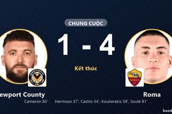 Roma thắng đậm Newport County, khẳng định sức mạnh tại Rodney Parade