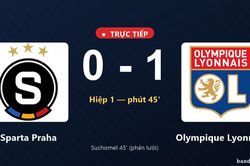 TRỰC TIẾPTrực tiếp Sparta Praha vs Olympique Lyonnais: Hiệp 2 bắt đầu, Olympique Lyonnais dẫn 1-0