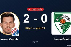 TRỰC TIẾPTrực tiếp Dinamo Zagreb vs Kauno Žalgiris: Dinamo Zagreb nh&acirc;n đ&ocirc;i c&aacute;ch biệt