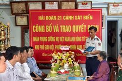 Hải đoàn 21 nhận phụng dưỡng Mẹ Việt Nam anh hùng ở phường Hoài Nhơn Nam