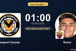 TRỰC TIẾPTrực tiếp Newport County vs Roma: Đội h&igrave;nh xuất ph&aacute;t