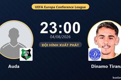 TRỰC TIẾPTrực tiếp Auda vs Dinamo Tirana: Đội h&igrave;nh xuất ph&aacute;t