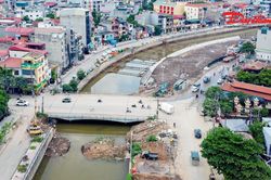 K&ecirc;nh La Kh&ecirc; tăng tốc c&aacute;n đ&iacute;ch, ho&agrave;n thiện hệ thống chống ngập ph&iacute;a T&acirc;y H&agrave; Nội