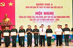Quân khu 4 phấn đấu hoàn thành lấy mẫu giám định ADN xác định danh tính hài cốt liệt sĩ trong năm 2026
