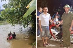 Lào Cai kịp thời cứu người đàn ông đi xe máy bị lũ cuốn
