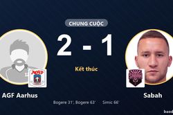C&uacute; đ&uacute;p của Bogere gi&uacute;p AGF Aarhus vượt qua Sabah tại Randers
