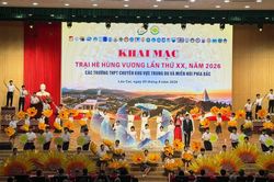 Tưng bừng khai mạc Trại h&egrave; H&ugrave;ng Vương lần thứ XX, năm 2026