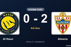 Thống kê trận đấu Al Nassr 0-2 Almería: Adrían Embarba tỏa sáng, Almería giành trọn 3 điểm
