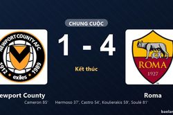 Thống kê trận đấu Newport County 1-4 Roma: Roma thắng đậm thuyết phục