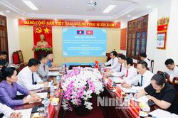 Đoàn công tác Ban Tuyên huấn Trung ương Đảng Nhân dân Cách mạng Lào thăm, làm việc với Ban Tuyên giáo và Dân vận Tỉnh ủy