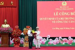 Công an tỉnh công bố quyết định của Bộ trưởng Bộ Công an về công tác cán bộ