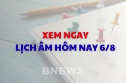 Xem ngay lịch âm dương hôm nay 6/8