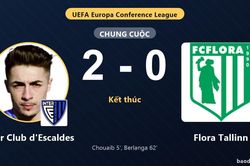 Inter Club d'Escaldes hạ Flora Tallinn ở vòng loại Conference League