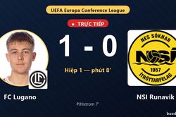 TRỰC TIẾPTrực tiếp FC Lugano vs NSI Runavik: FC Lugano mở tỷ số