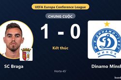Horta gi&uacute;p SC Braga hạ Dinamo Minsk ở v&ograve;ng loại Conference League