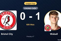 Walsall đ&aacute;nh bại Bristol City, tạo dấu ấn ở League Cup