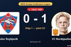 TRỰC TIẾPTrực tiếp Valur Reykjavik vs FC Nordsjaelland: FC Nordsjaelland mở tỷ số