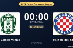 Nhận định FK Zalgiris Vilnius vs HNK Hajduk Split: đội hình dự kiến