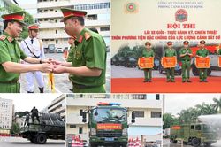 Cảnh sát cơ động Công an TP Hà Nội thi tài lái xe giỏi, thực hành kỹ, chiến thuật trên phương tiện đặc chủng