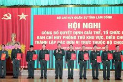 Điều chuyển, thành lập các đơn vị trực thuộc Bộ Chỉ huy quân sự tỉnh Lâm Đồng