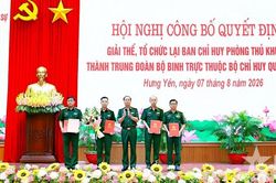 Bộ CHQS các tỉnh, thành phố trên địa bàn Quân khu 3: Giải thể, tổ chức lại Ban chỉ huy Phòng thủ khu vực