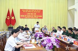 Đoàn kiểm tra, giám sát của Bộ Chính trị, Ban Bí thư làm việc với Đảng ủy quân sự tỉnh Cà Mau