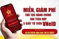 Miễn, giảm phí thủ tục hành chính cho người có VNeID tích hợp đủ 5 loại giấy tờ