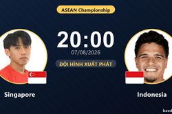 TRỰC TIẾPTrực tiếp Singapore vs Indonesia: Đội h&igrave;nh xuất ph&aacute;t
