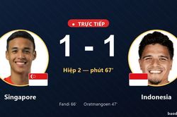 TRỰC TIẾPTrực tiếp Singapore vs Indonesia: Singapore gỡ hòa 1-1