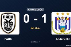 Thống k&ecirc; trận đấu PAOK 0-1 Anderlecht: Mihajlo Cvetkovic tỏa s&aacute;ng, Anderlecht gi&agrave;nh trọn 3 điểm
