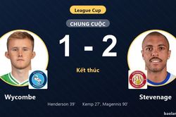 Hạ Wycombe ở phút 90, Stevenage đi tiếp, đẩy đối thủ rời League Cup
