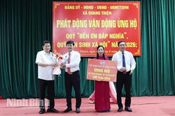 X&atilde; Quang Thiện ph&aacute;t động vận động ủng hộ Quỹ 'Đền ơn đ&aacute;p nghĩa' v&agrave; Quỹ 'An sinh x&atilde; hội' năm 2026