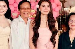 Bố mẹ vợ MC Quyền Linh gây chú ý trong ngày đặc biệt của cháu ngoại