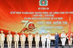 [Ảnh] Chủ tịch Quốc hội Trần Thanh Mẫn, Thường trực Ban Bí thư Trần Cẩm Tú dự Lễ kỷ niệm 70 năm Ngày truyền thống lực lượng Cảnh sát kinh tế