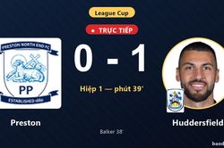 TRỰC TIẾPTrực tiếp Preston vs Huddersfield: Hết hiệp 1, Huddersfield dẫn 1-0