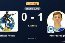 Đ&aacute;nh bại Bristol Rovers 1-0, Peterborough đi tiếp, Bristol Rovers dừng bước tại League Cup