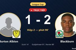 TRỰC TIẾPTrực tiếp Burton Albion vs Blackburn: Blackburn vượt l&ecirc;n dẫn trước