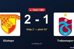 TRỰC TIẾPTrực tiếp Göztepe vs Trabzonspor: Trabzonspor rút ngắn cách biệt 2-1
