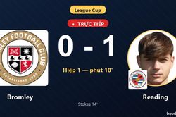 TRỰC TIẾPTrực tiếp Bromley vs Reading: Reading mở tỷ số
