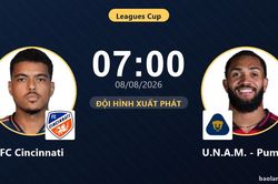 TRỰC TIẾPTrực tiếp FC Cincinnati vs U.N.A.M. - Pumas: FC Cincinnati nhỉnh hơn về thế trận, chưa có bàn thắng