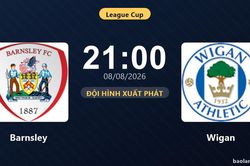 TRỰC TIẾPTrực tiếp Barnsley vs Wigan: Đội h&igrave;nh xuất ph&aacute;t