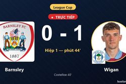 TRỰC TIẾPTrực tiếp Barnsley vs Wigan: Hết hiệp 1, Wigan dẫn 1-0