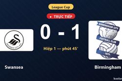 TRỰC TIẾPTrực tiếp Swansea vs Birmingham: Hết hiệp 1, Birmingham dẫn 1-0